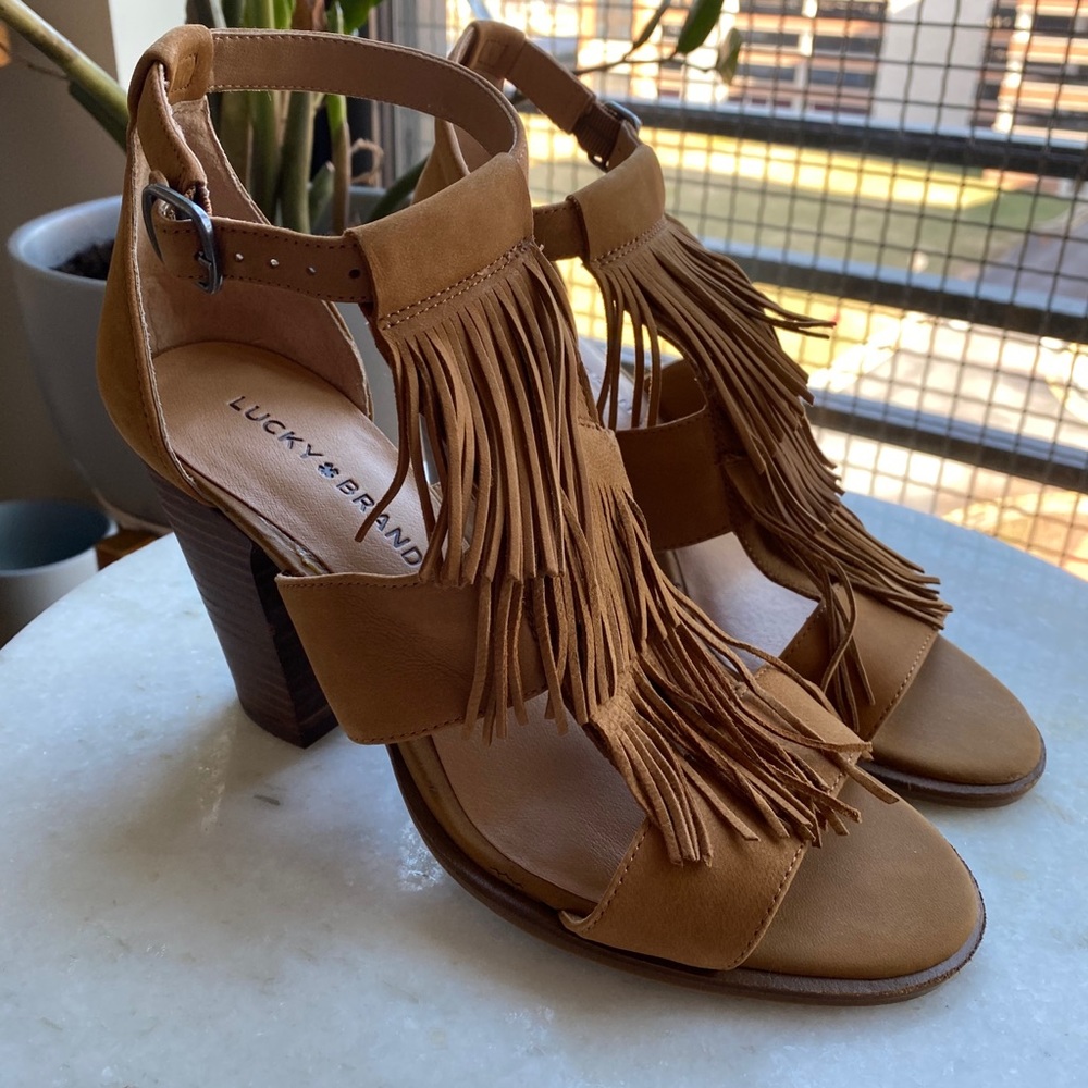 Lucky Brand Leather Heeled Sandals